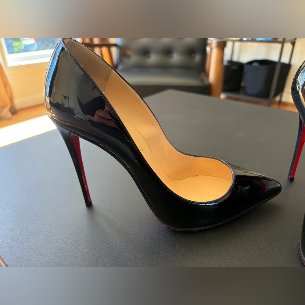 Christian Louboutin Pigalle Follies 100 Patent Black Heels EU 39 - Picture 11 of 17